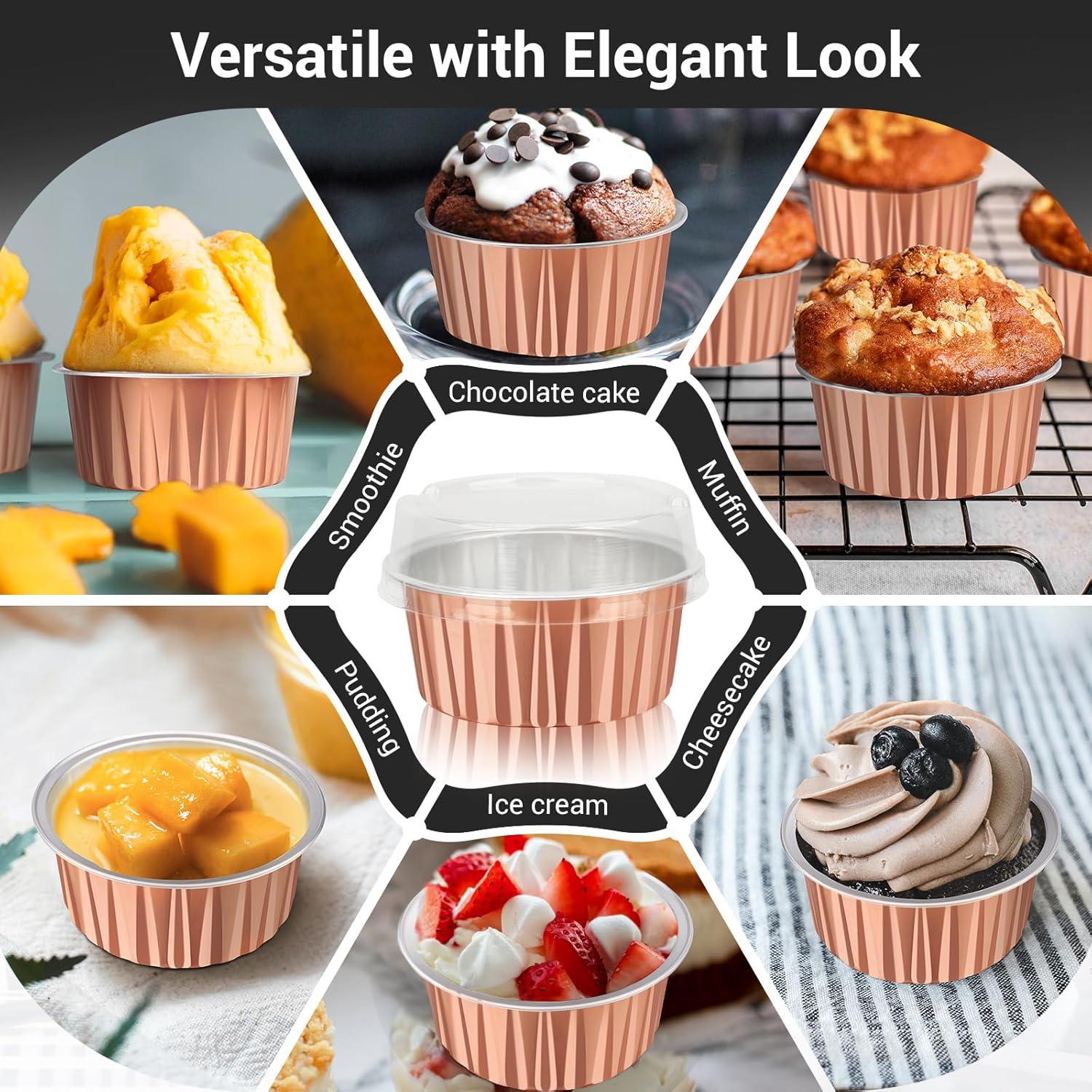 Tazas de Hornear Desechables EUSOAR 5oz Aluminio 50pcs