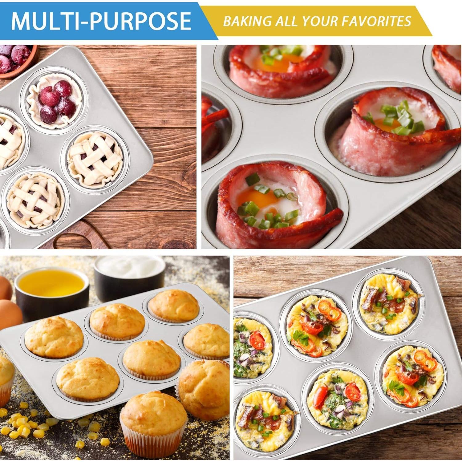 Juego de Moldes para Muffin E-far de Acero Inoxidable 6 Tazas