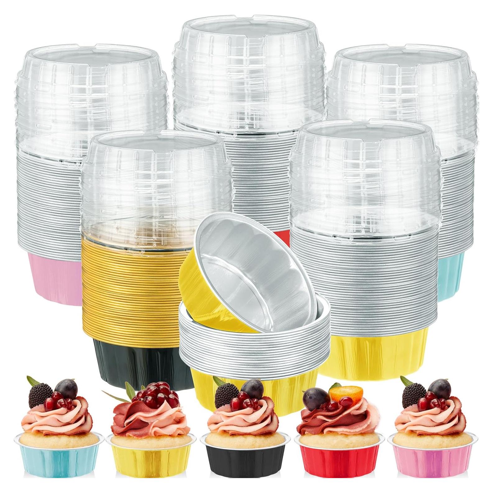 Paquete de 100 Ramekins Desechables Tessco 236.6 ml Aluminio