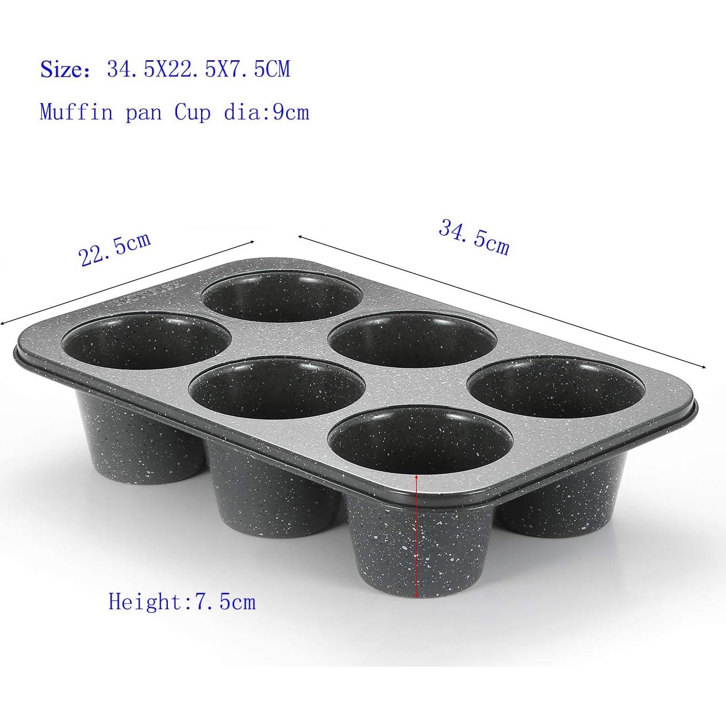Molde para Muffin Jumbo Monfish 6 Tazas Acero al Carbono
