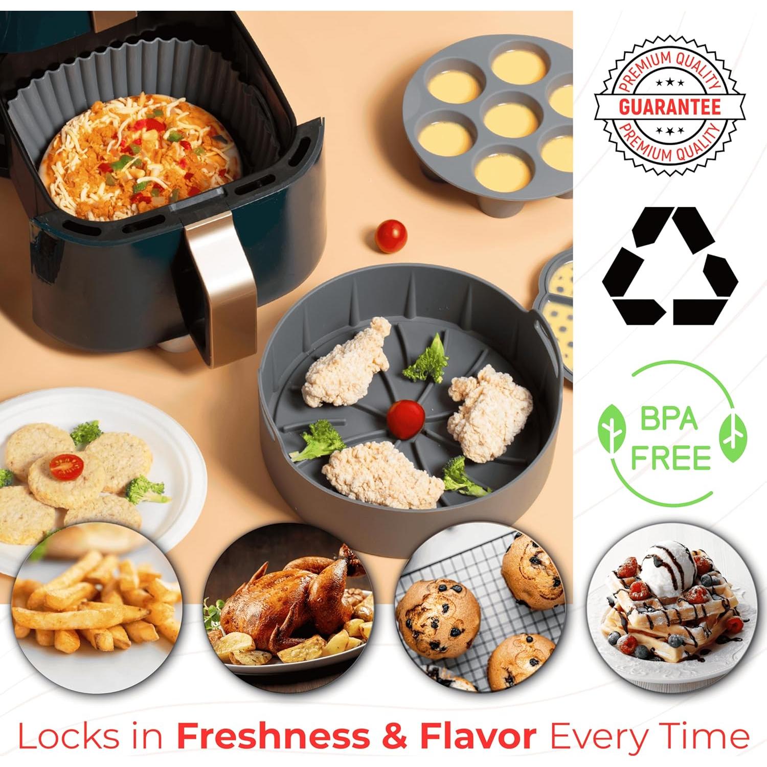 Conjunto de 5 forros de silicona Fuel-Up 22.1 cm para freidora