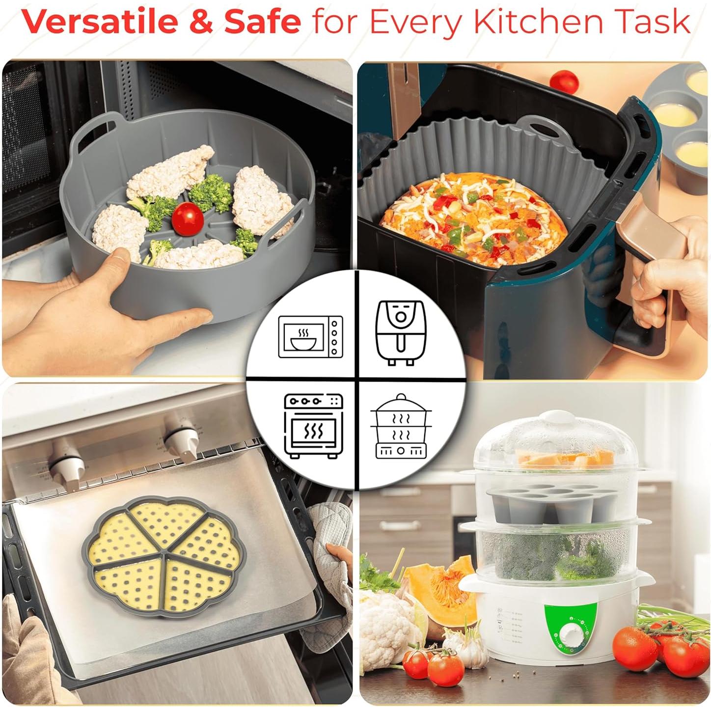 Conjunto de 5 forros de silicona Fuel-Up 22.1 cm para freidora