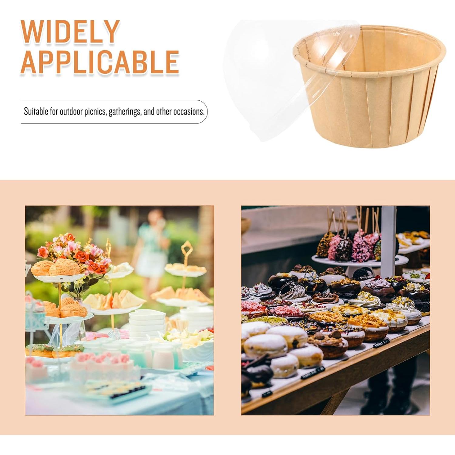 Moldes para Hornear NOLITOY 50 Pcs Cupcake con Tapa