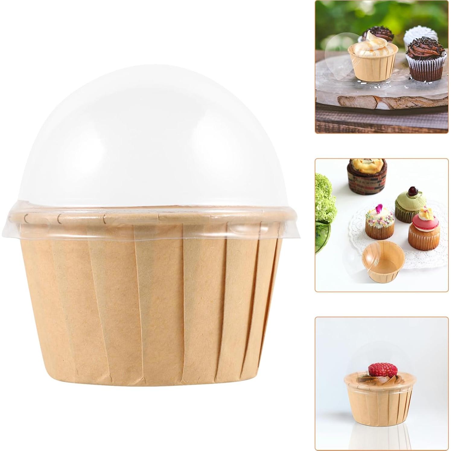 Moldes para Hornear NOLITOY 50 Pcs Cupcake con Tapa
