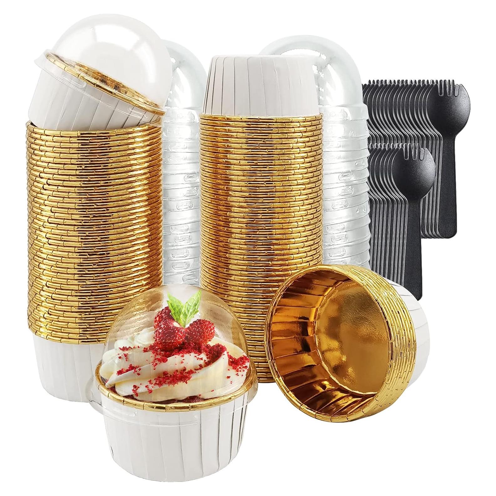 Pack de 100 Tazas de Cupcake Desechables LNYZQUS 150ml