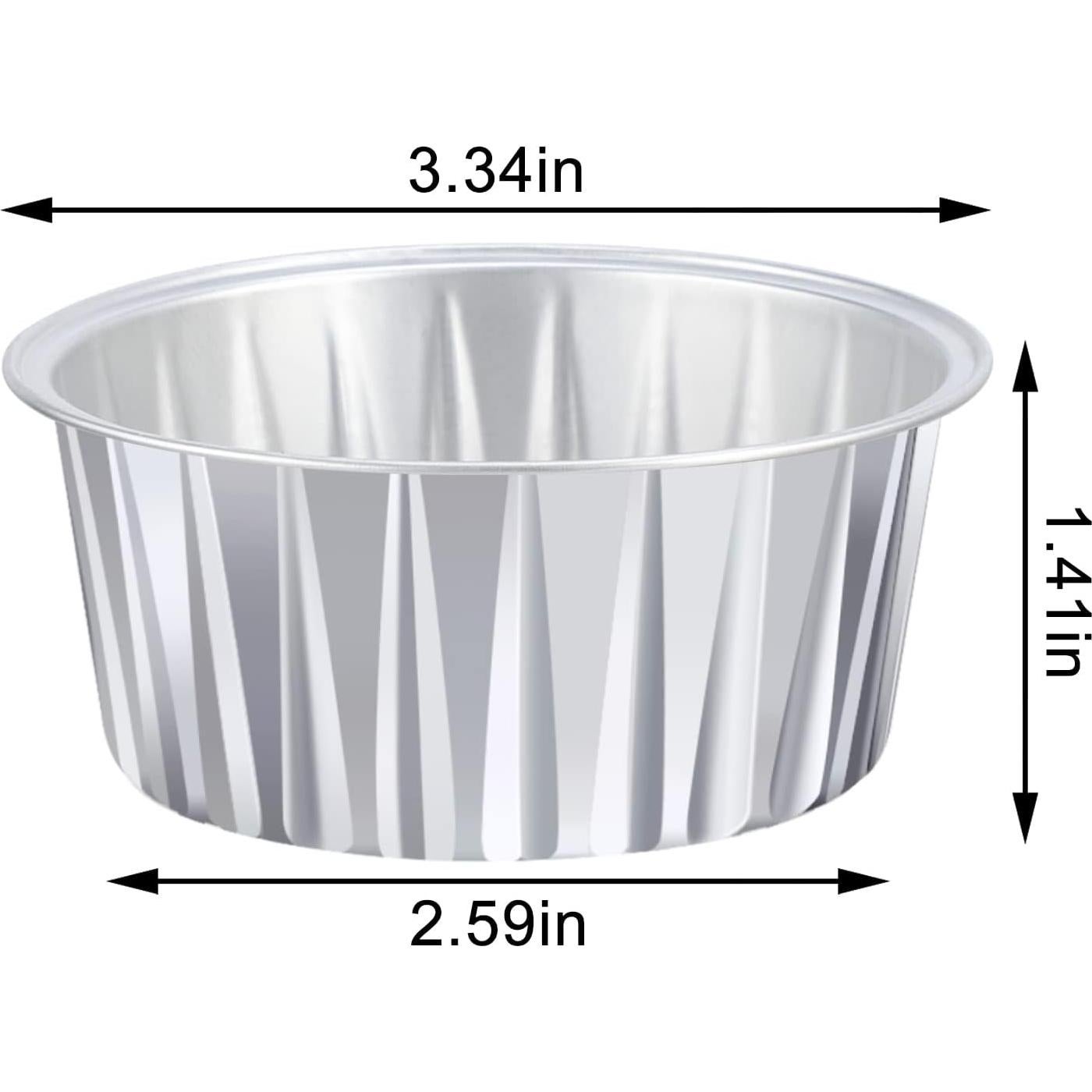 EUSOAR Ramequines Desechables 100pcs 148ml Aluminio Plateado