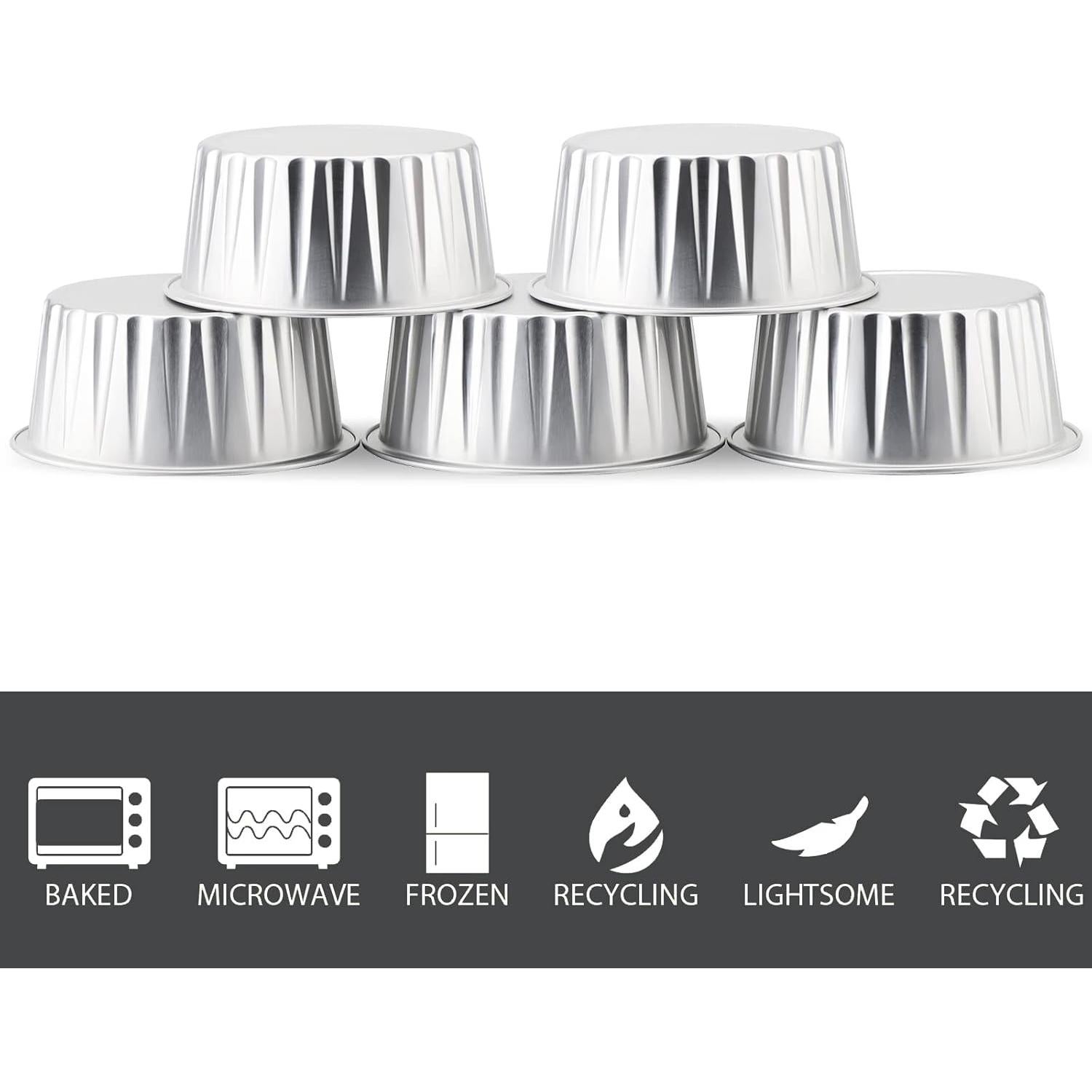 EUSOAR Ramequines Desechables 100pcs 148ml Aluminio Plateado