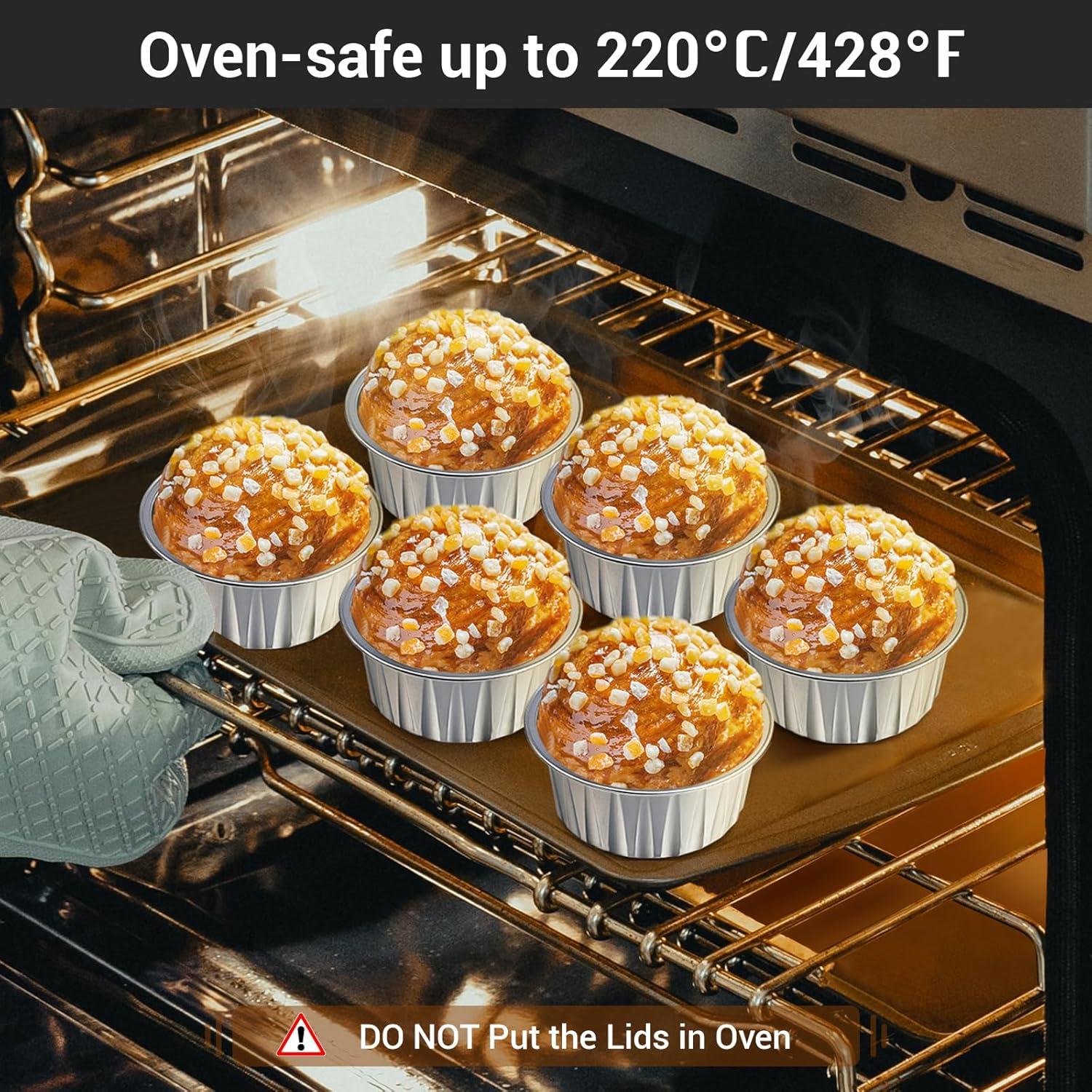 EUSOAR Ramequines Desechables 100pcs 148ml Aluminio Plateado