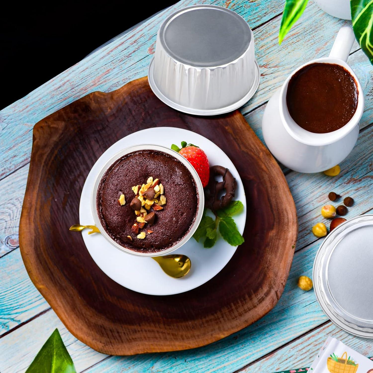 EUSOAR Ramequines Desechables 100pcs 148ml Aluminio Plateado