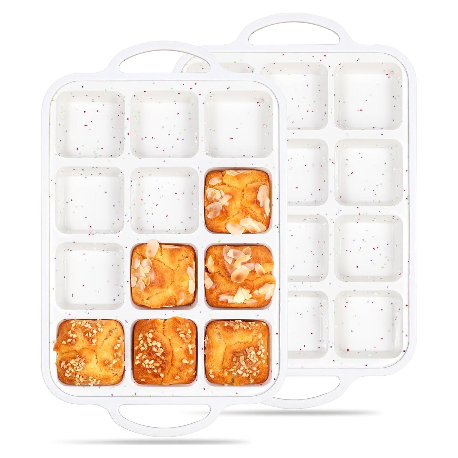 Molde para Brownie Cuadrado AOTASO 2 Pcs Silicona Antiadherente