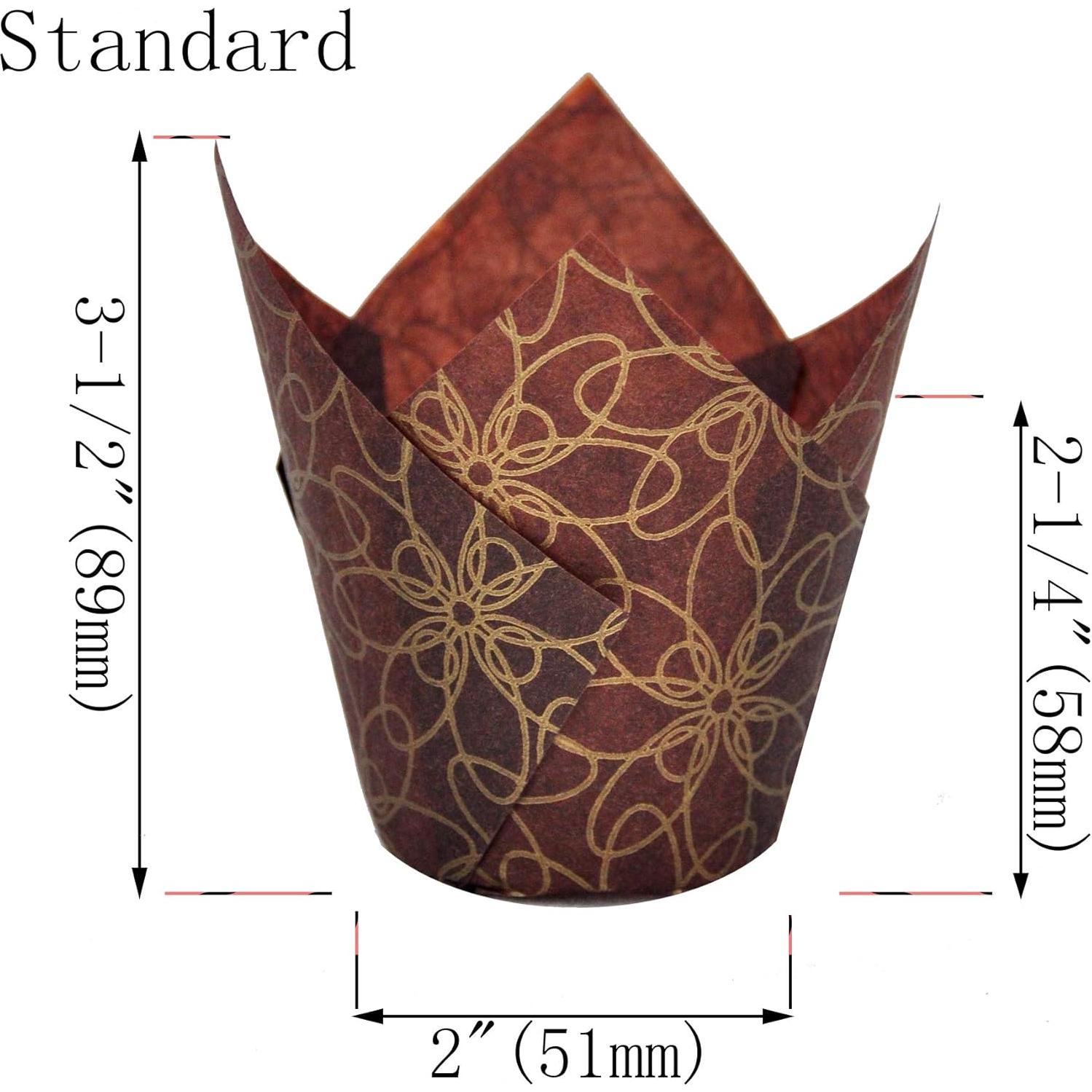 Tazas de hornear tulipán QLSmypkg 125 pcs 5.08 cm floral