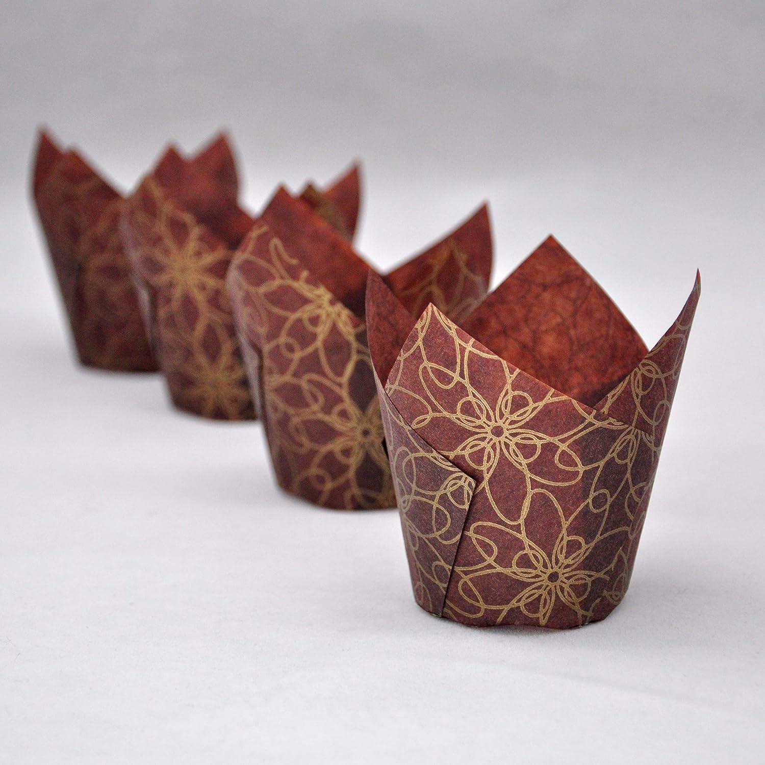 Tazas de hornear tulipán QLSmypkg 125 pcs 5.08 cm floral