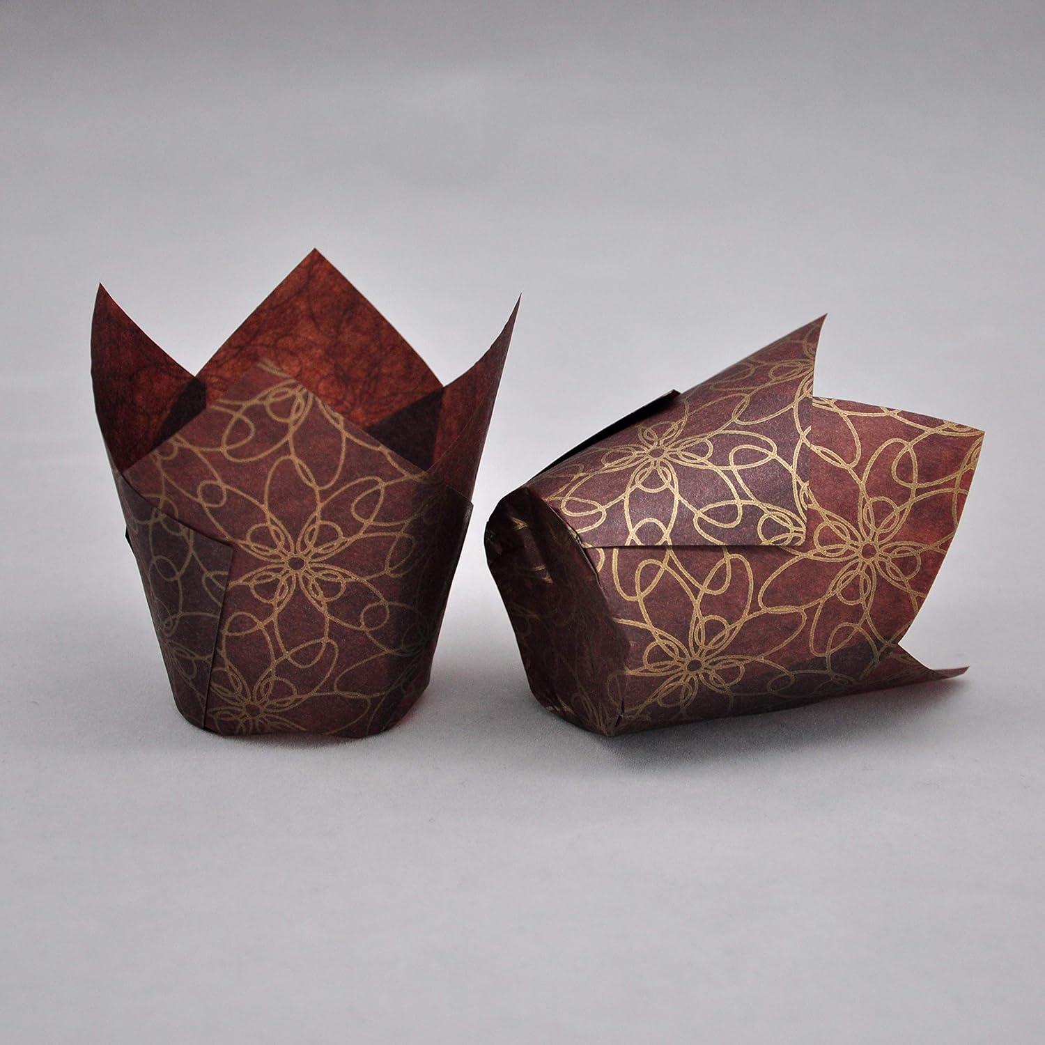 Tazas de hornear tulipán QLSmypkg 125 pcs 5.08 cm floral