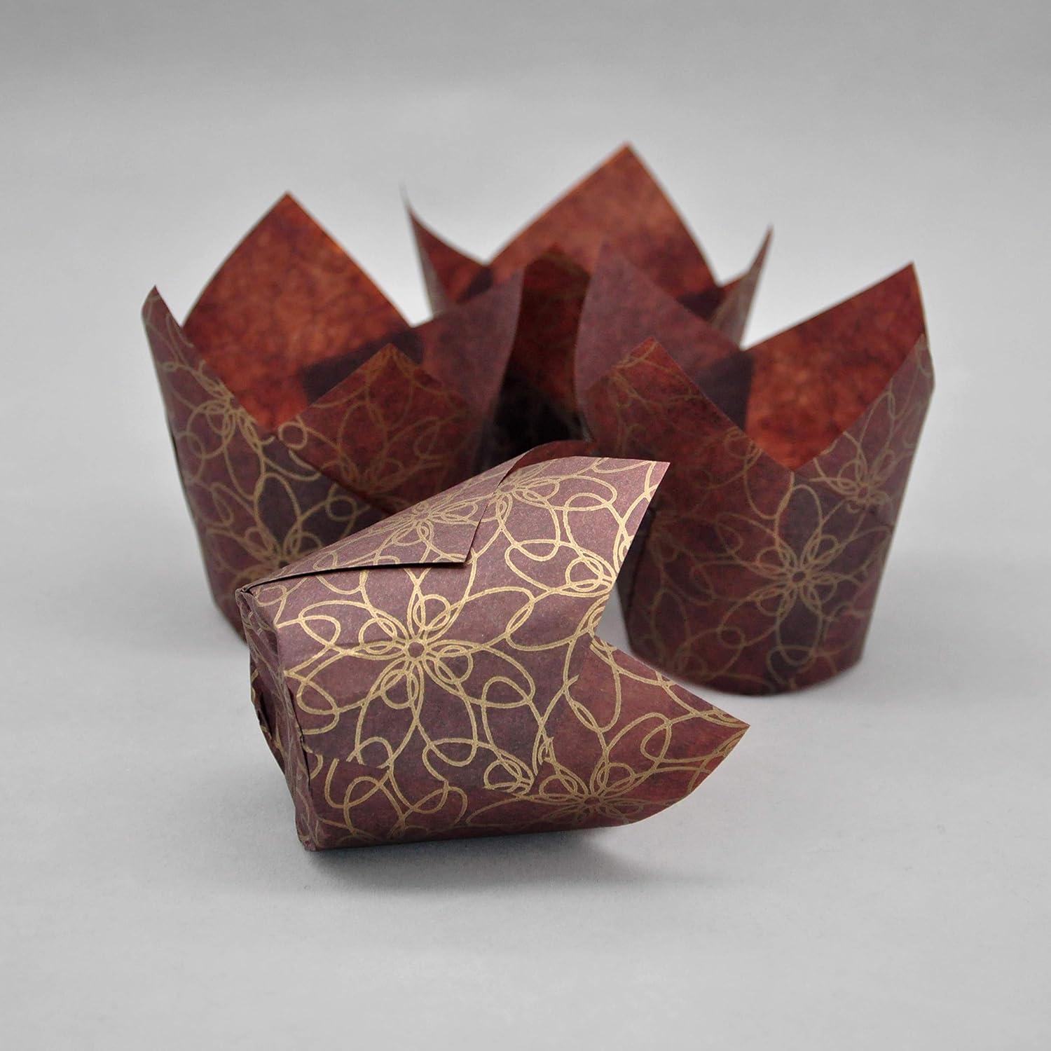 Tazas de hornear tulipán QLSmypkg 125 pcs 5.08 cm floral