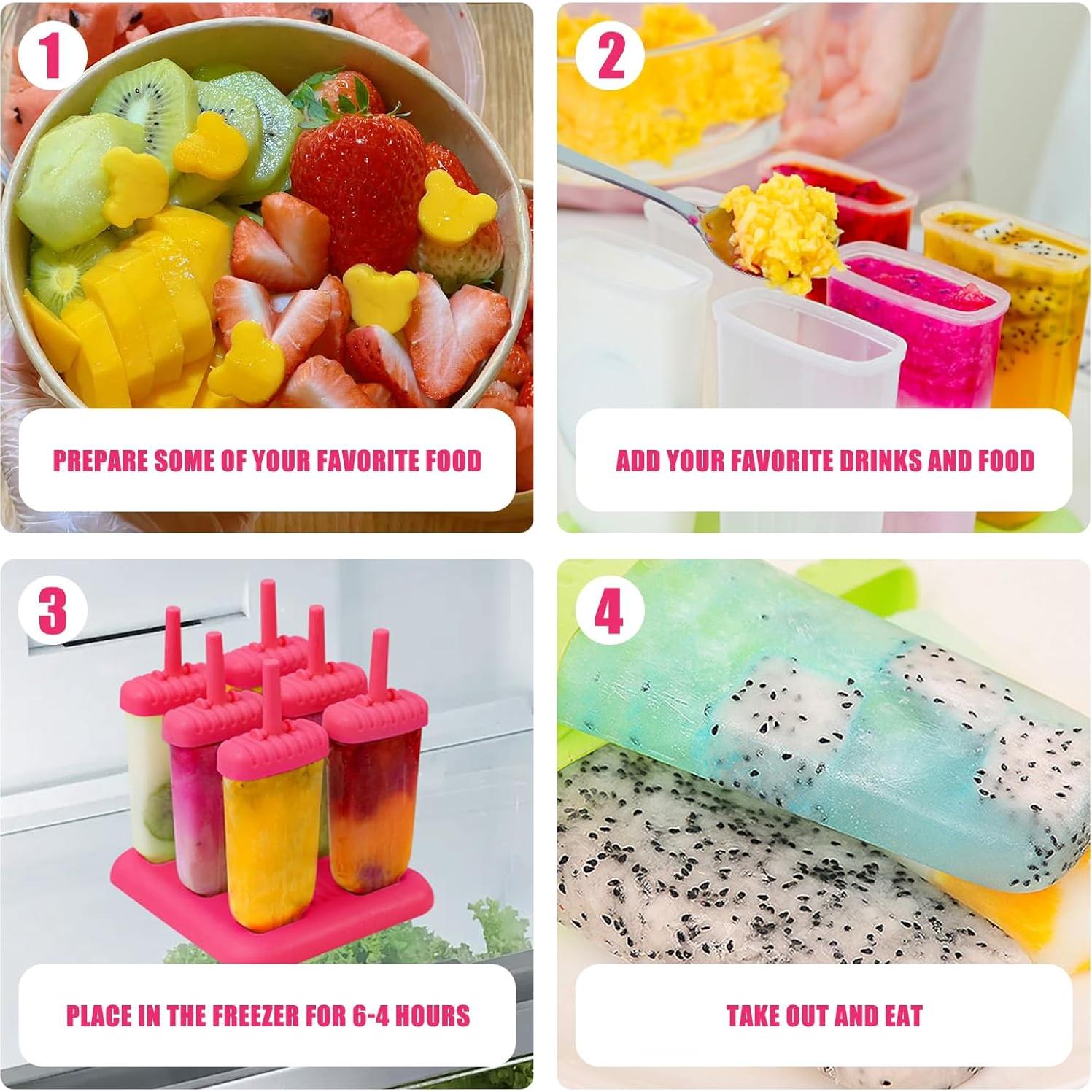 Moldes de Paletas Reutilizables Doudouyun 6 Cavidades BPA Free