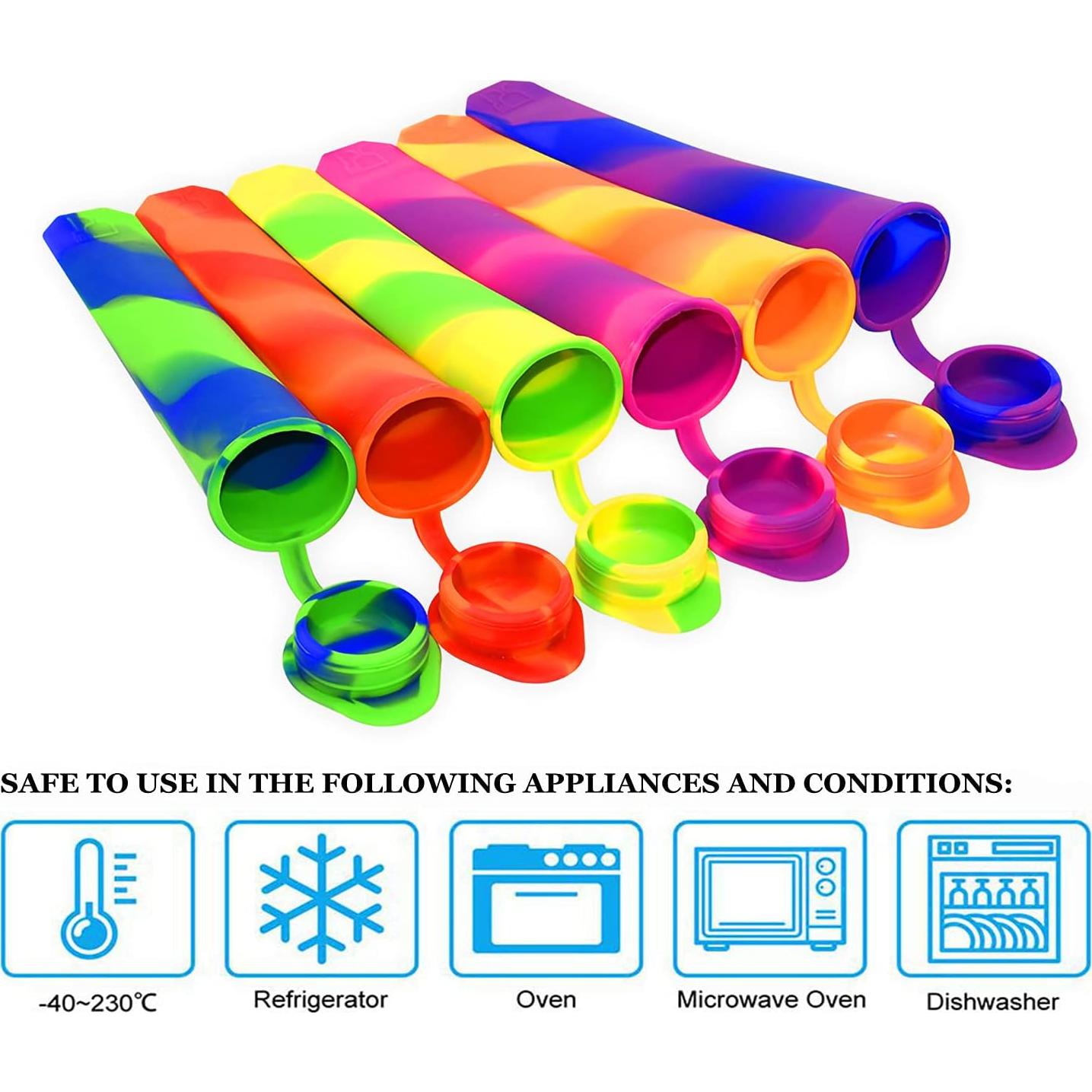 Moldes de Paletas de Silicona Helpcook - 6 Piezas 100 ml