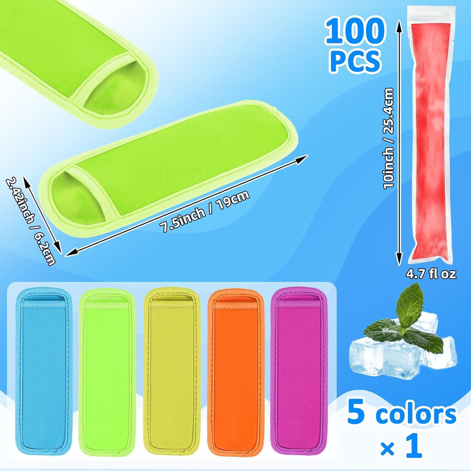 105 Moldes de Paletas RAINFLOW + 5 Fundas + 100 Bolsas Desechables