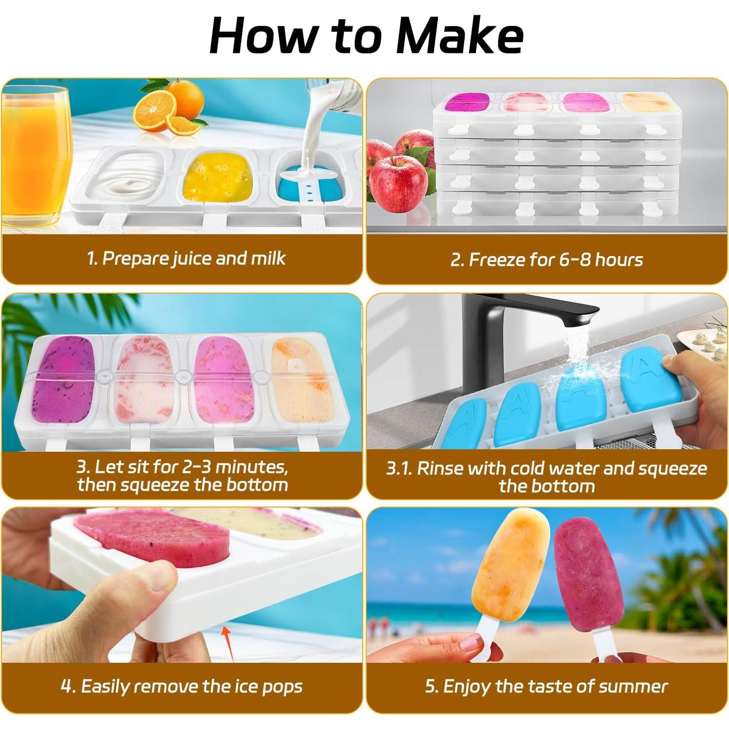 Moldes de Paletas Apilables Alinana - 2 Piezas Sin BPA