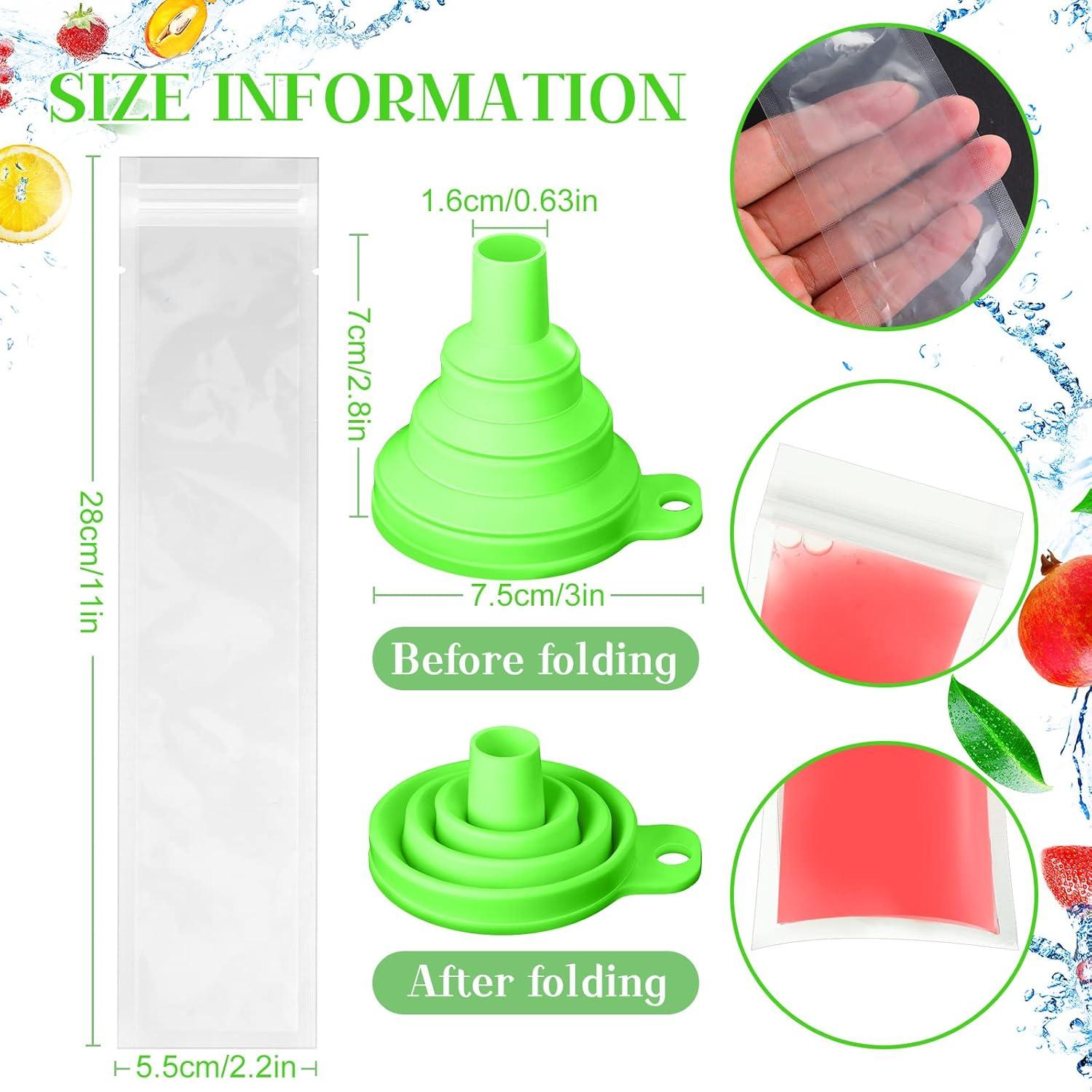 Hoolerry 600 Bolsas de Hielo Desechables con Embudo 5.6x28cm