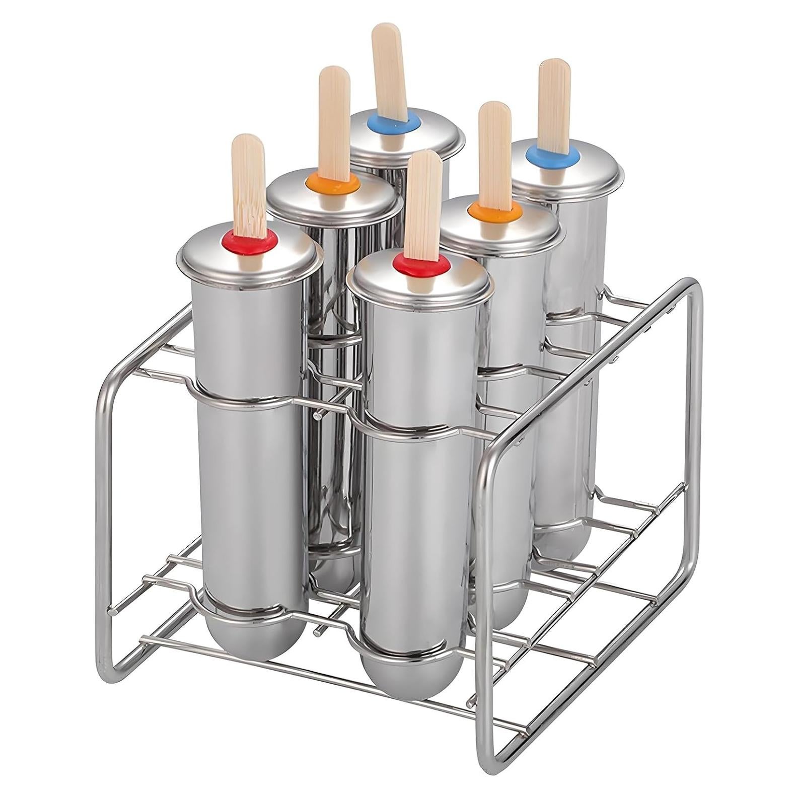 Set de 6 Moldes de Helado Acero Inoxidable ELEMONY 85ml