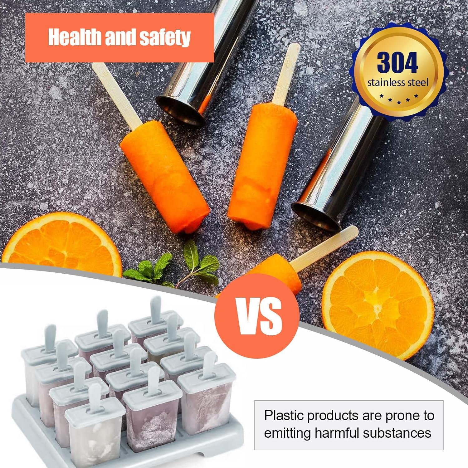 Set de 6 Moldes de Helado Acero Inoxidable ELEMONY 85ml