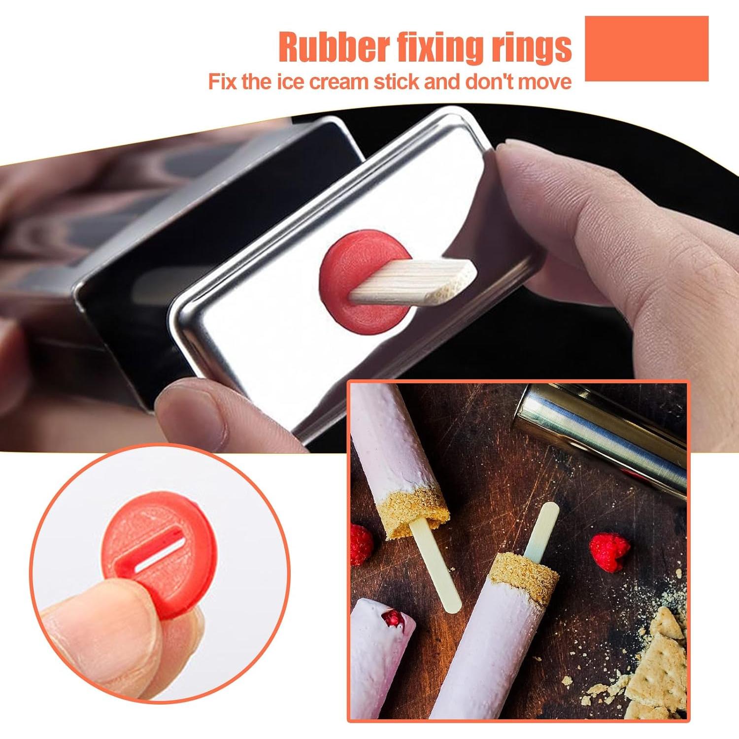 Set de 6 Moldes de Helado Acero Inoxidable ELEMONY 85ml