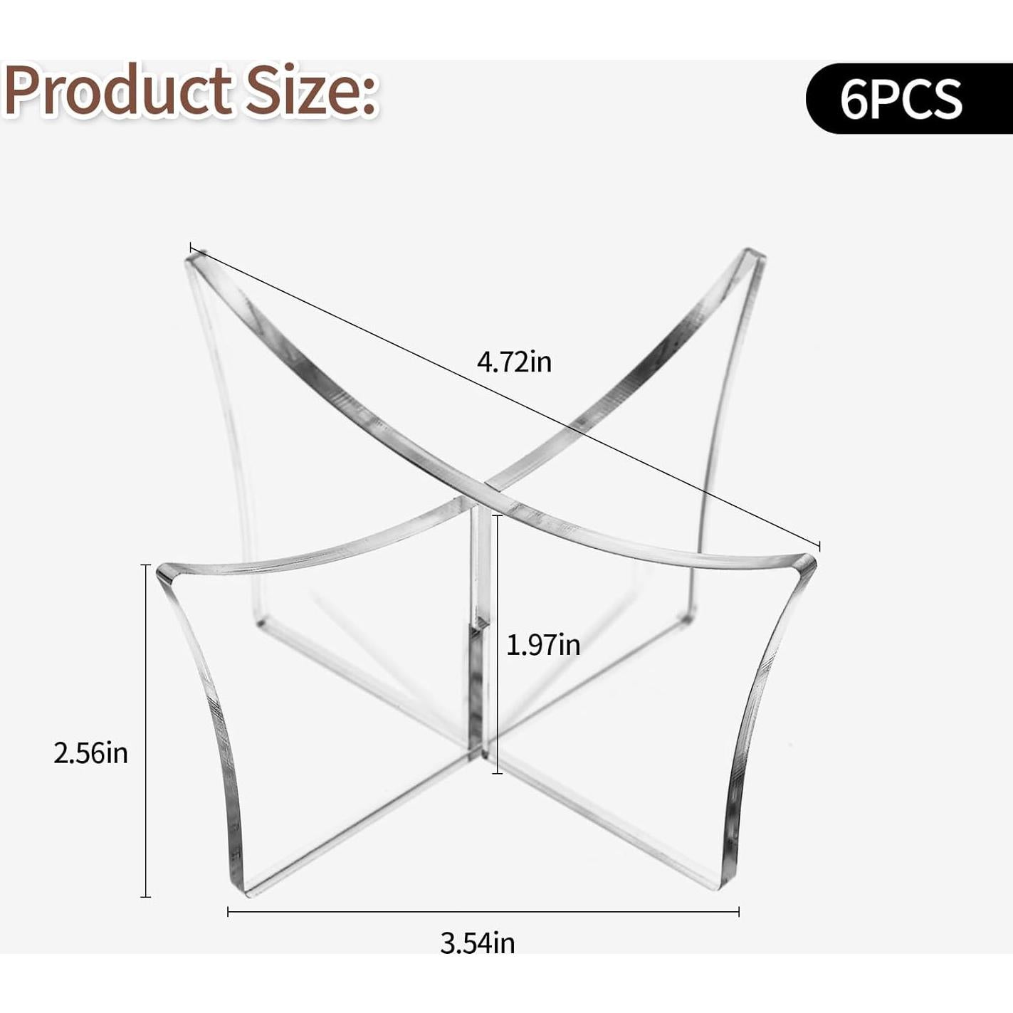 Soporte de Pelota Acrílico Vefungyan 6 Piezas Transparente