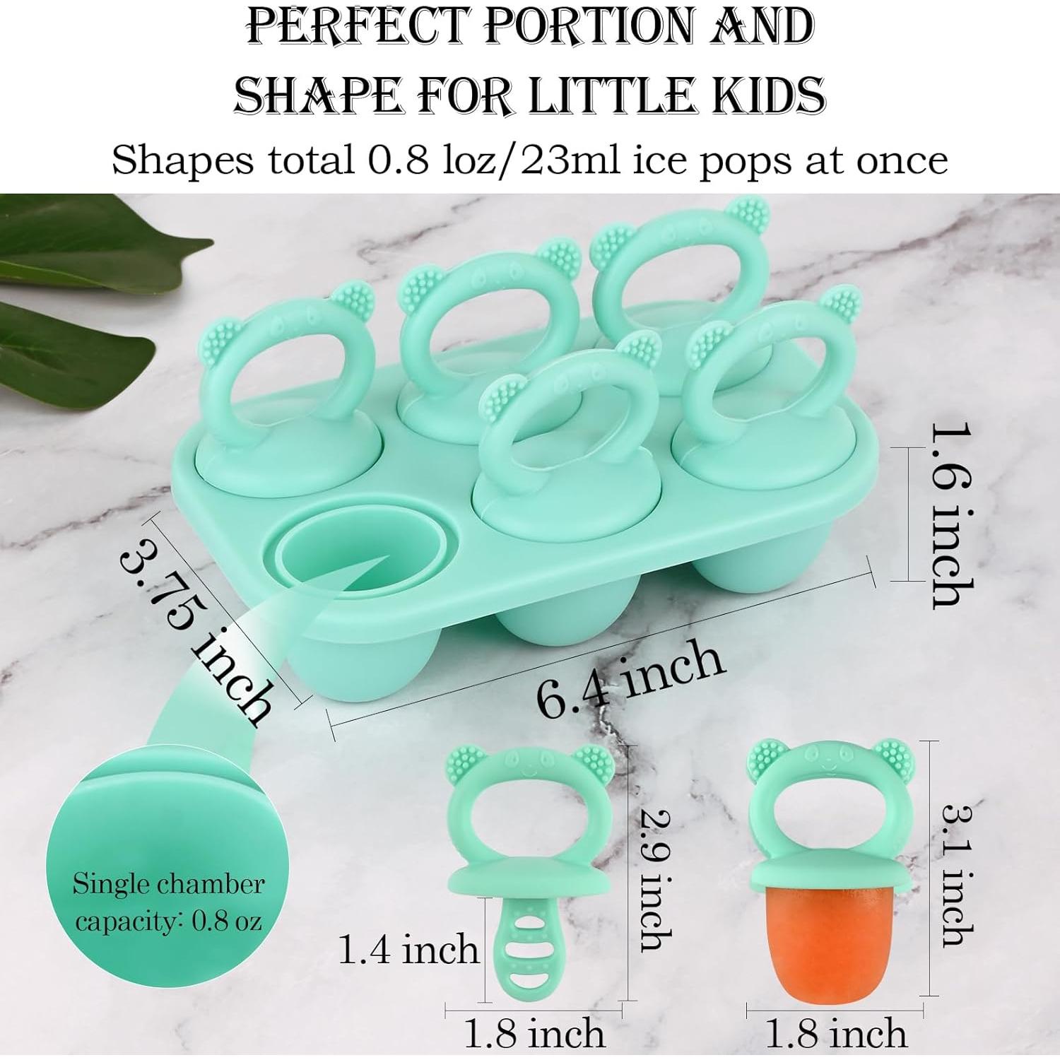 Molde de Paletas de Silicona Sakolla Verde para Niños 6 Cavidades