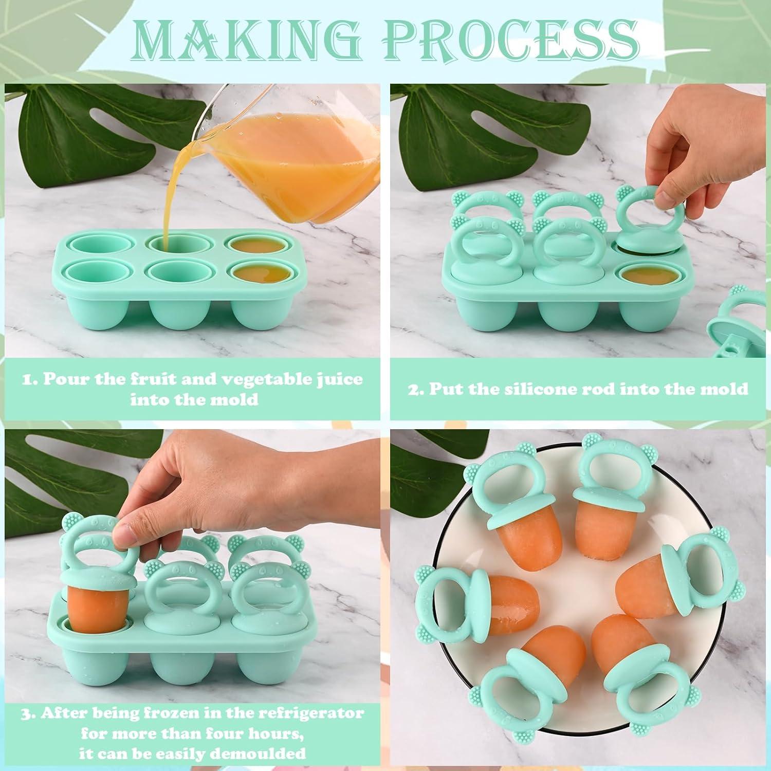 Molde de Paletas de Silicona Sakolla Verde para Niños 6 Cavidades