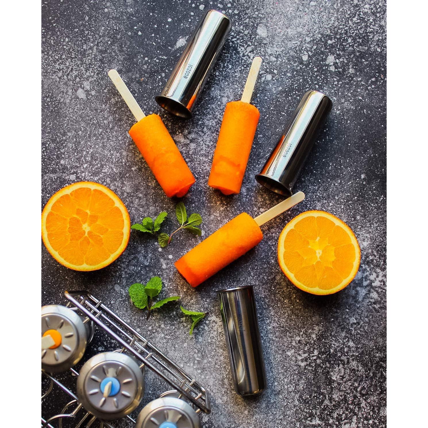 Moldes de Paletas Ecológicos Ecozoi de Acero Inoxidable 3 oz