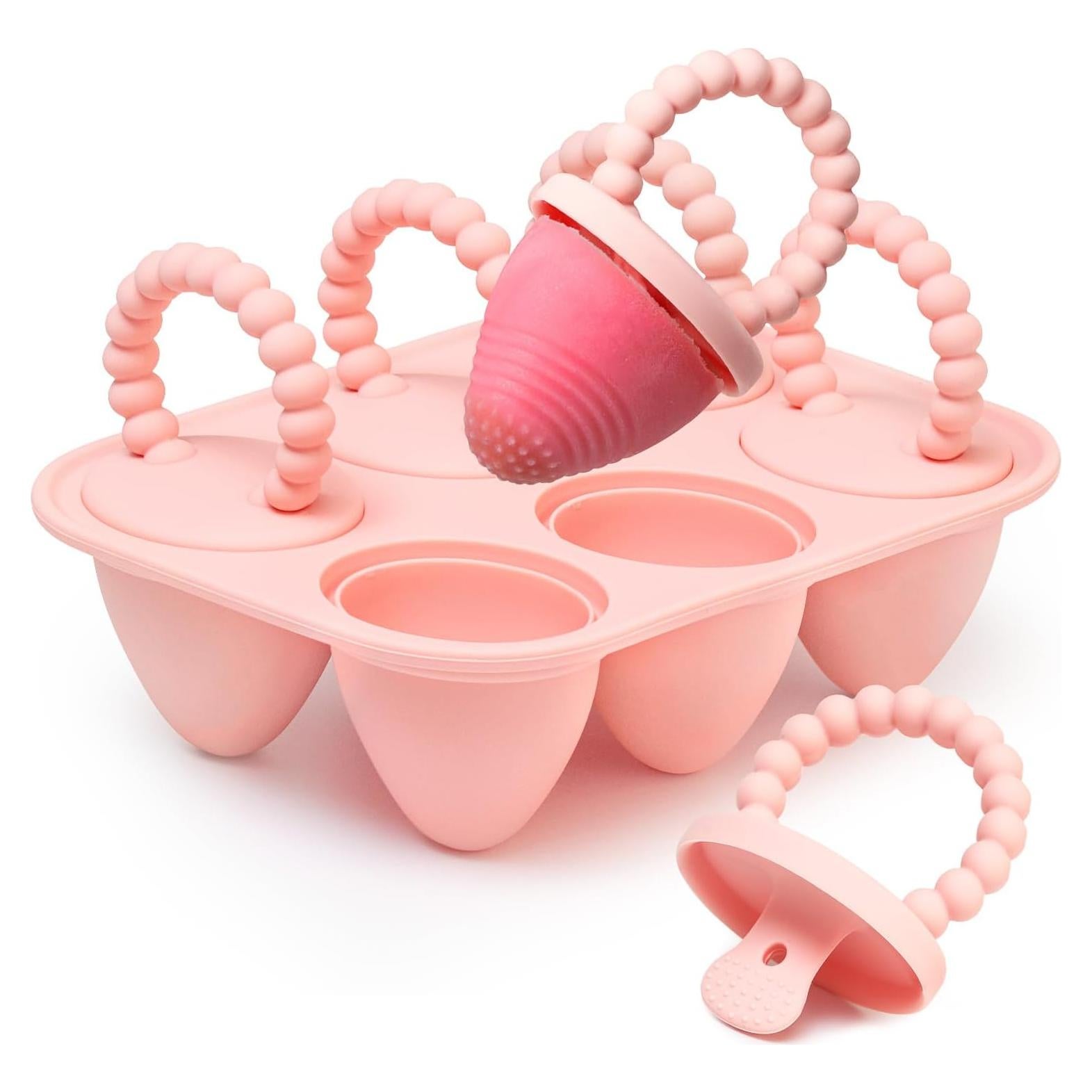 Moldes de Popsicle de Silicona AODISTUCE para Bebés 6 Cavidades