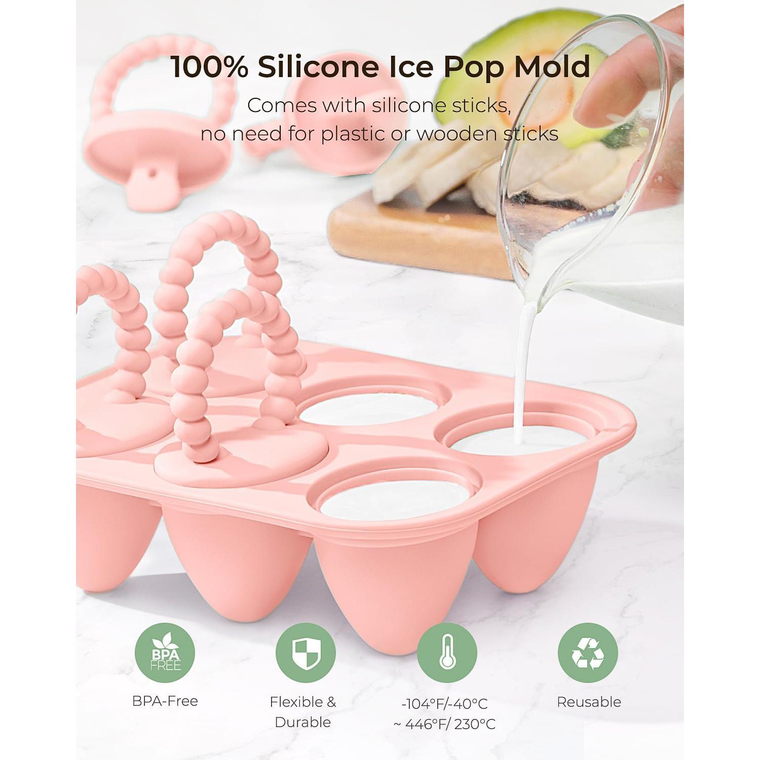 Moldes de Popsicle de Silicona AODISTUCE para Bebés 6 Cavidades