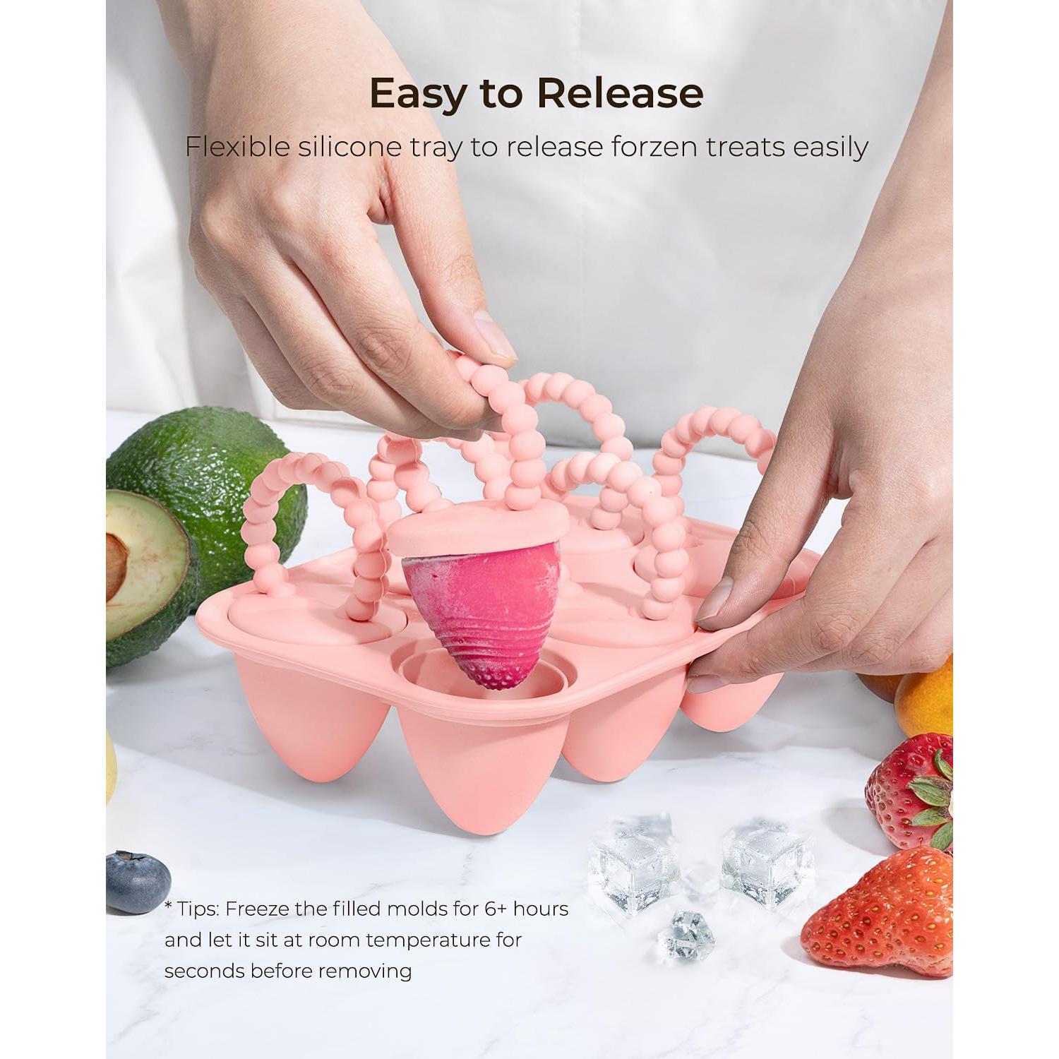 Moldes de Popsicle de Silicona AODISTUCE para Bebés 6 Cavidades