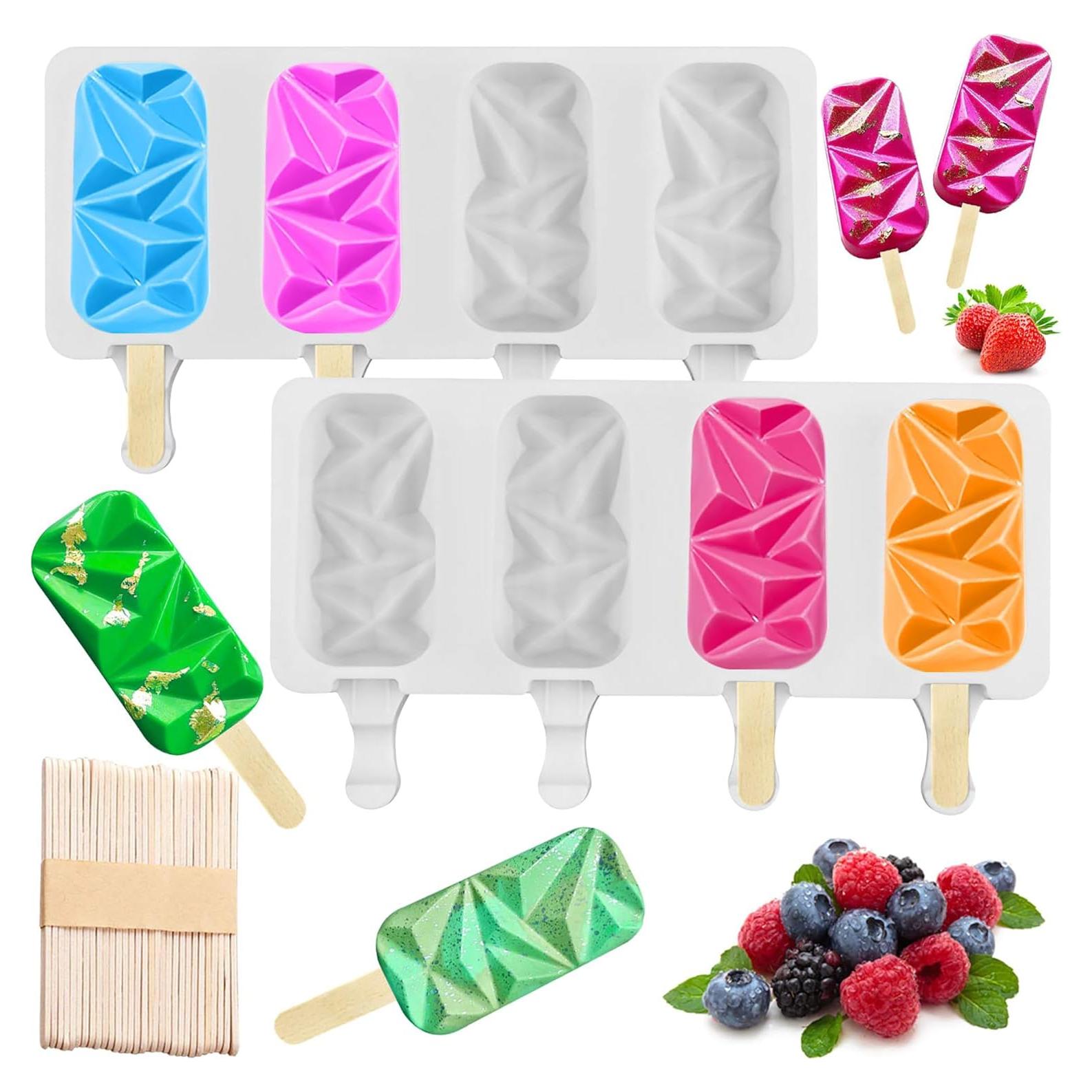 Moldes de Silicona para Cake Pop RUGVOMWM 2 Pcs 4 Cavidades