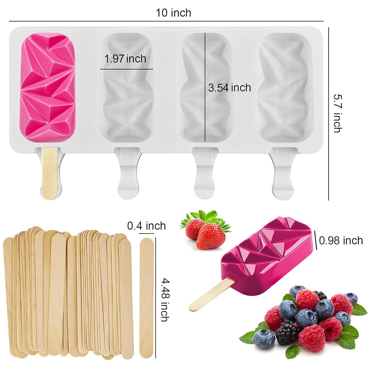 Moldes de Silicona para Cake Pop RUGVOMWM 2 Pcs 4 Cavidades