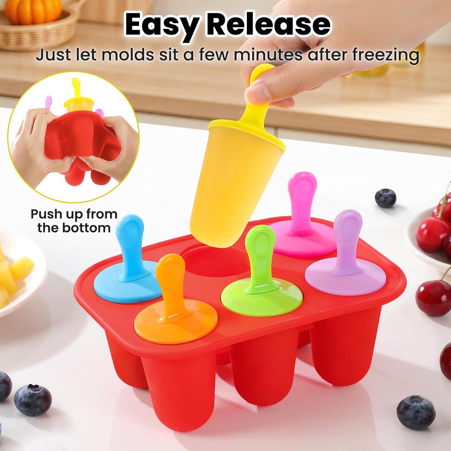 Moldes de Paletas de Silicona BAUSAR Reutilizables 6 Cavidades