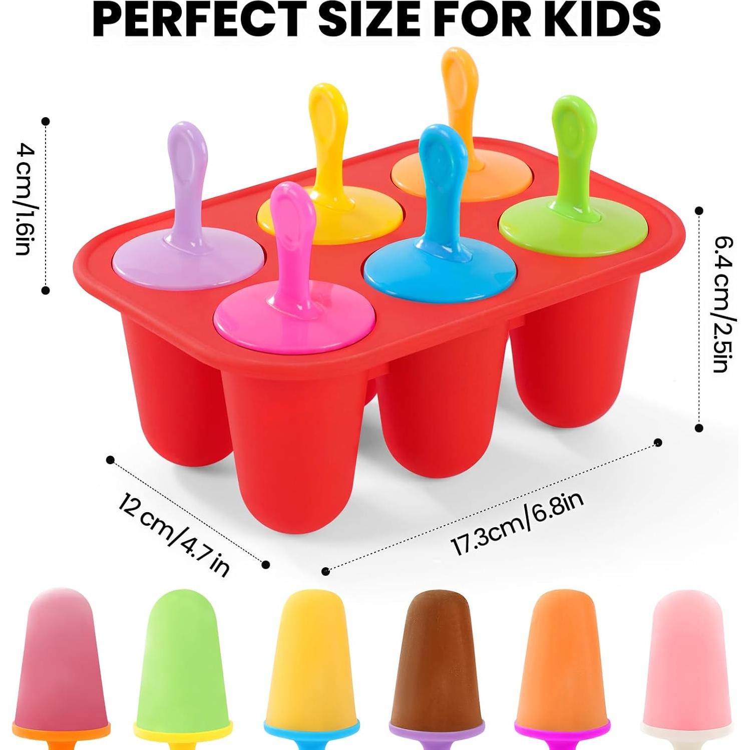 Moldes de Paletas de Silicona BAUSAR Reutilizables 6 Cavidades