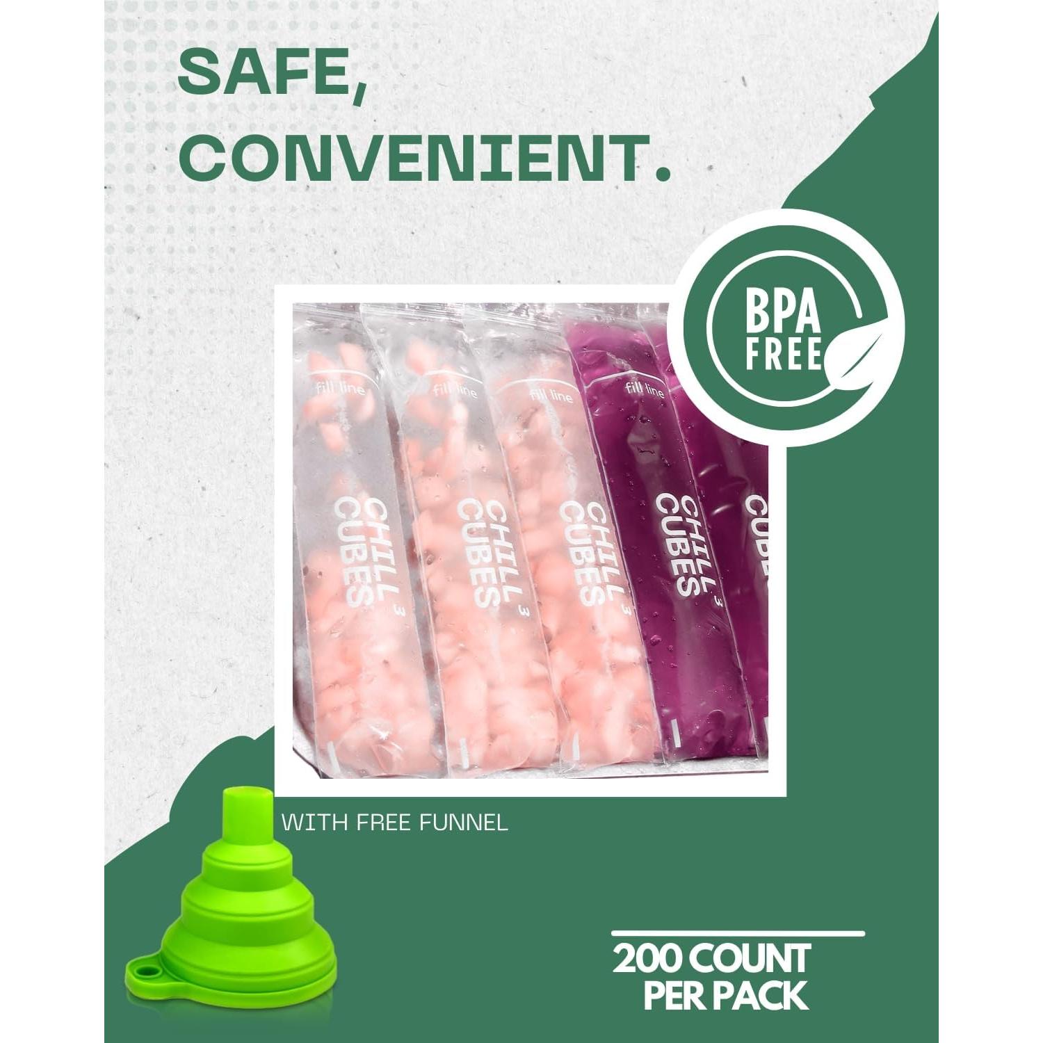 200 Bolsas Desechables para Paletas CHILLÓCUBES - 227g