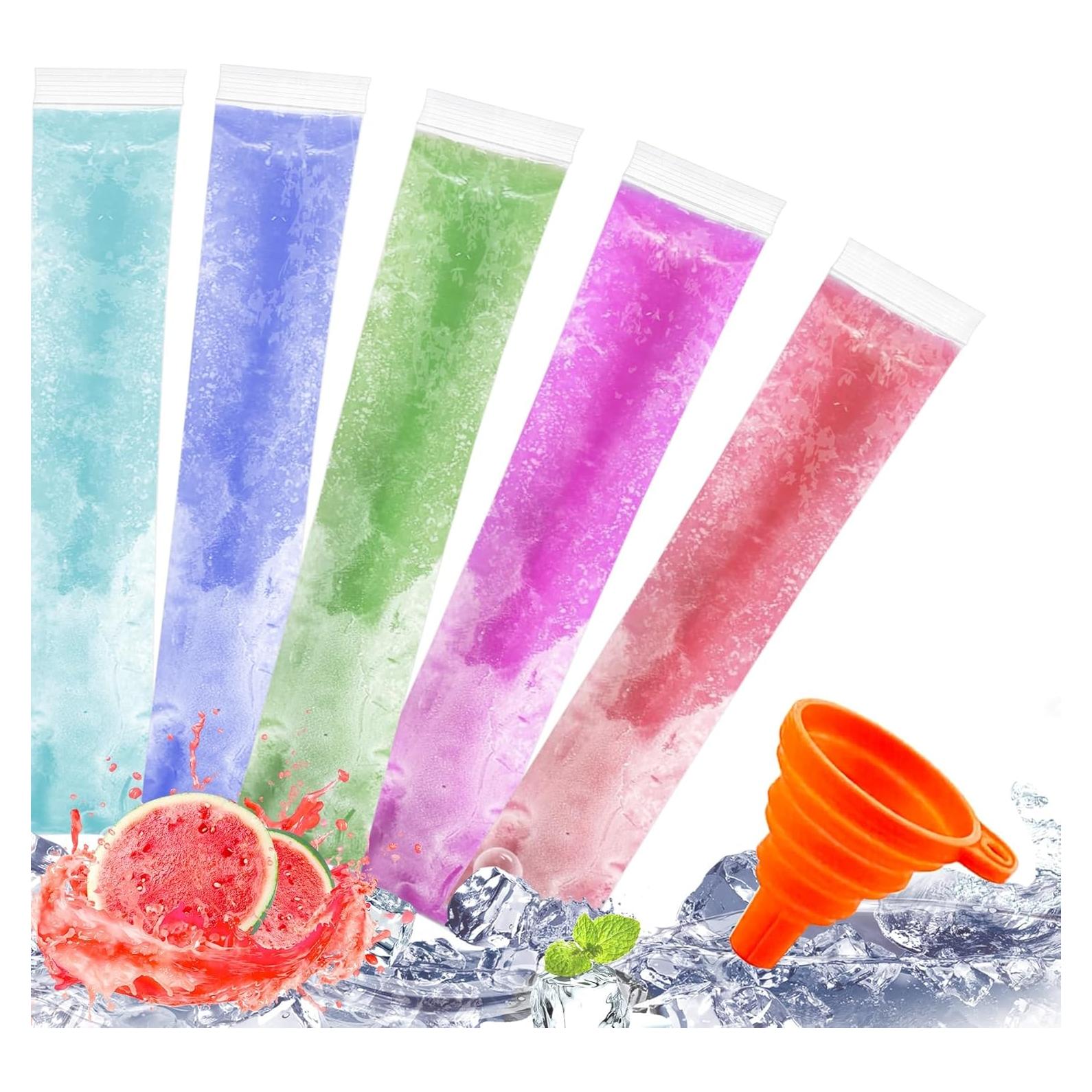 100 Bolsas de Helado Desechables FEBSNOW con Embudo 22x4.5cm