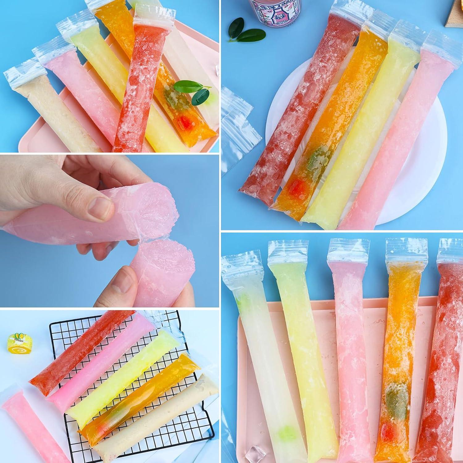 100 Bolsas de Helado Desechables FEBSNOW con Embudo 22x4.5cm