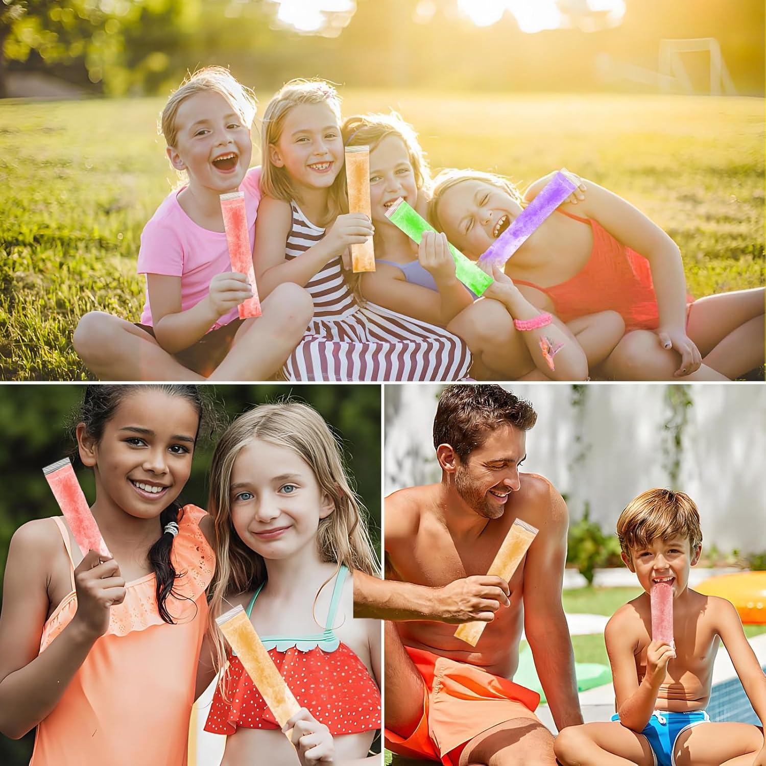 100 Bolsas de Helado Desechables FEBSNOW con Embudo 22x4.5cm