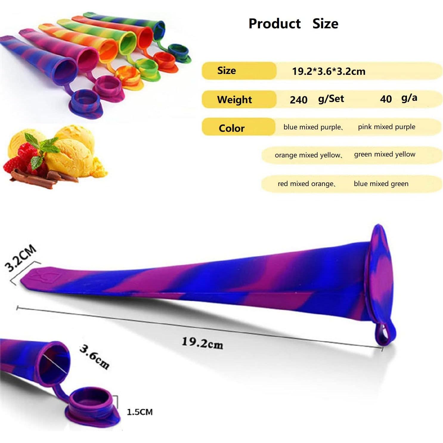 Moldes de Paletas de Silicona GLLBTPT 6 Piezas Reutilizables