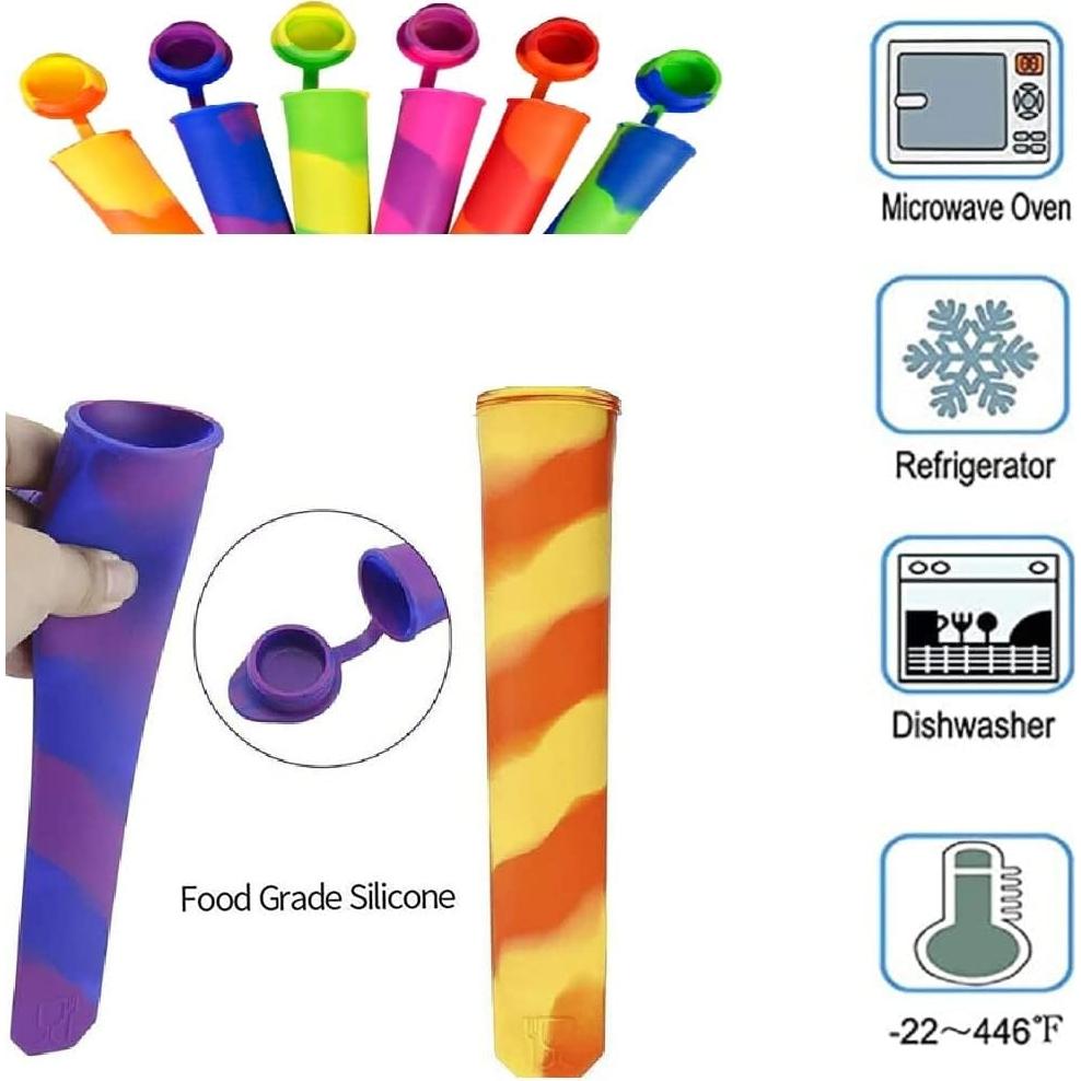 Moldes de Paletas de Silicona GLLBTPT 6 Piezas Reutilizables