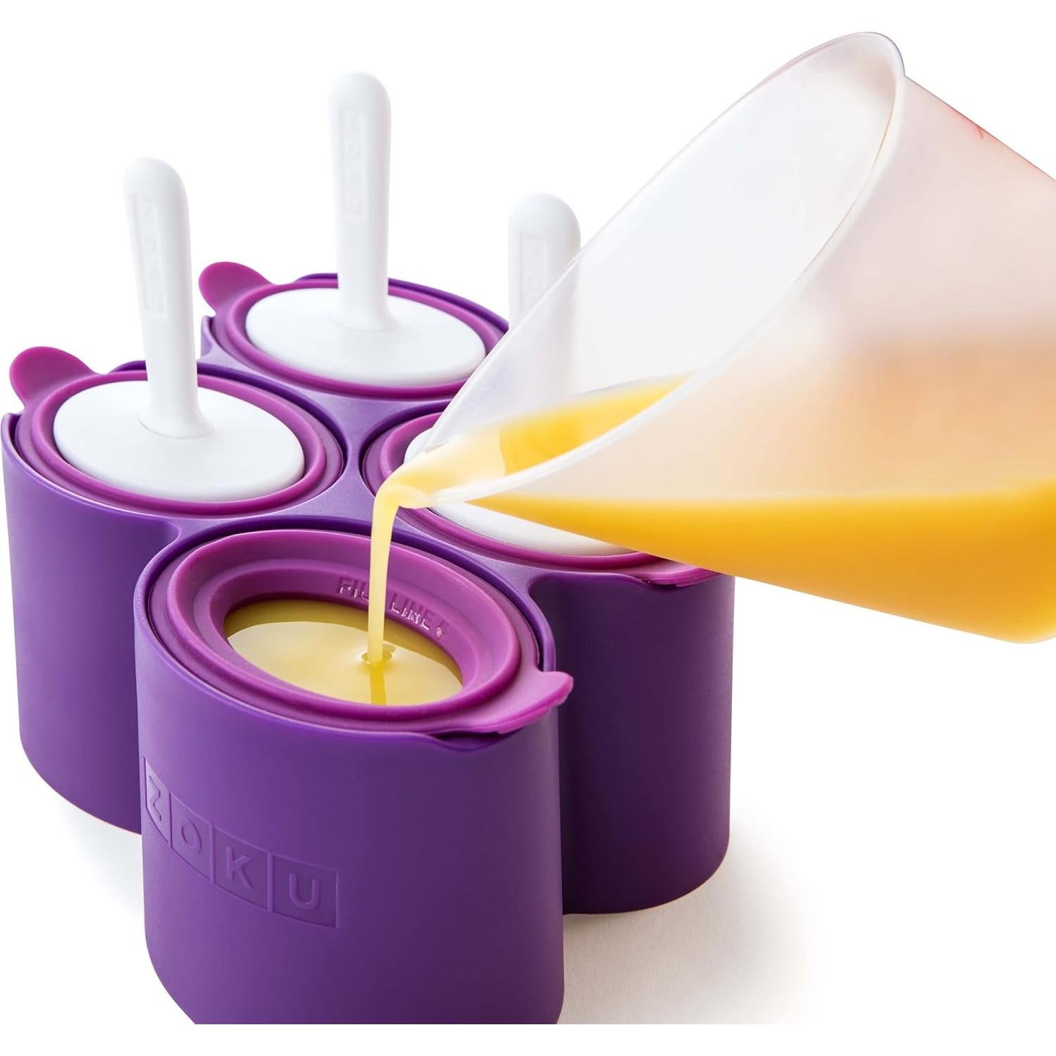 Moldes de Paletas Redondas ZOKU - 4 Silicona 103.5 ml