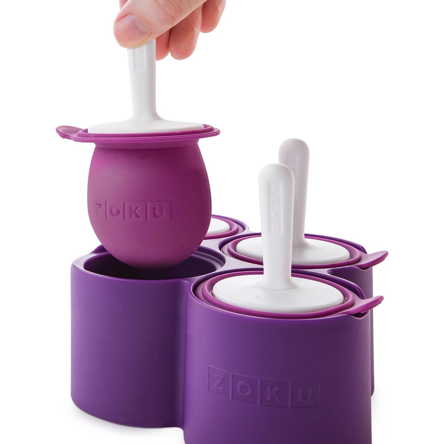 Moldes de Paletas Redondas ZOKU - 4 Silicona 103.5 ml