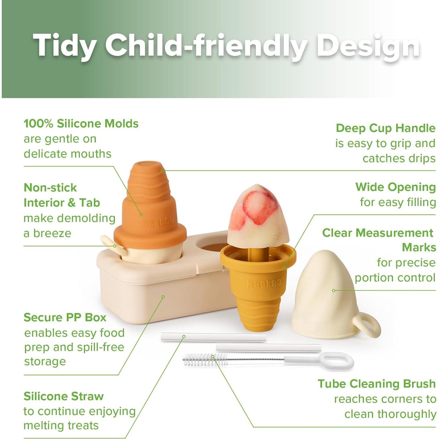 Moldes de Silicona para Helados Haakaa - Reutilizables y BPA Free