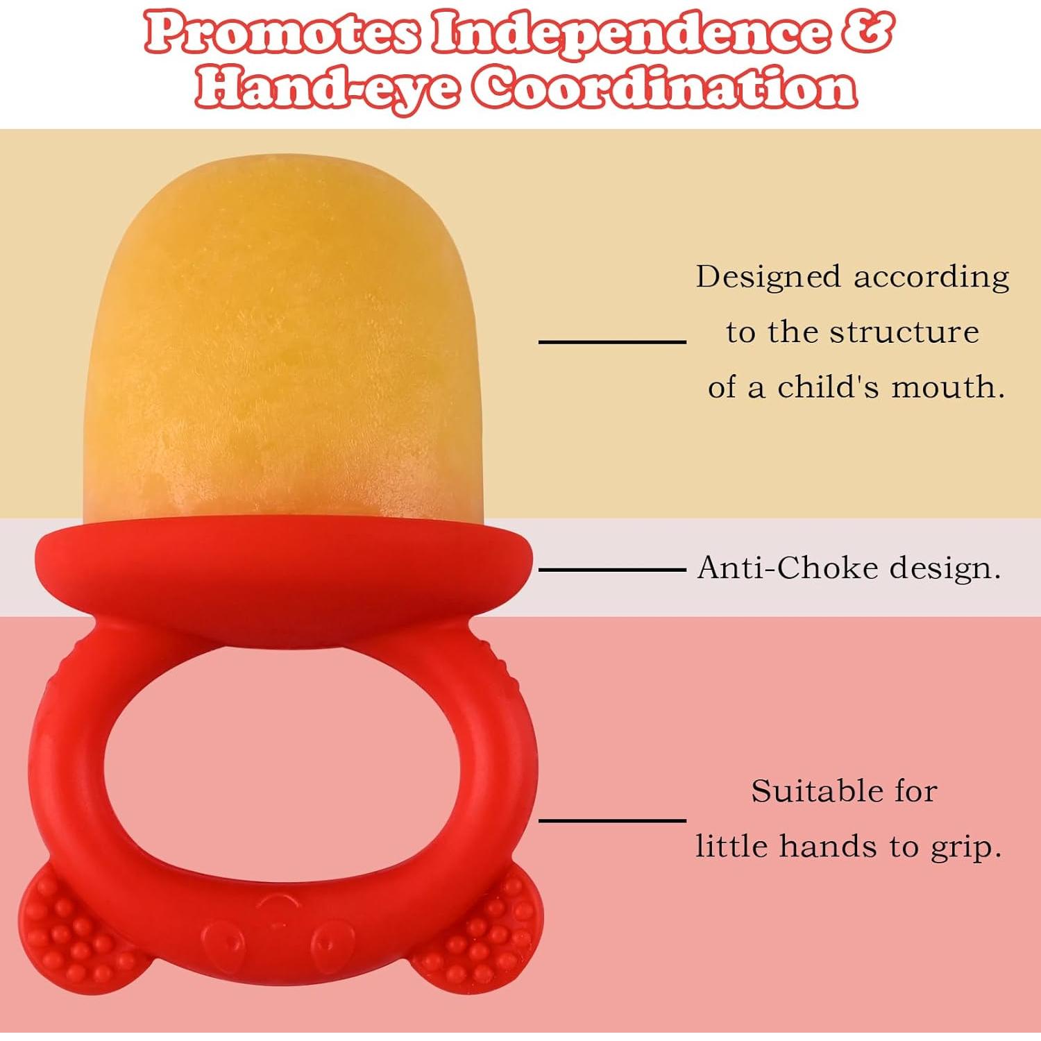 Moldes de Paletas para Bebés WMKGG de Silicona Roja - Alivio Dentición