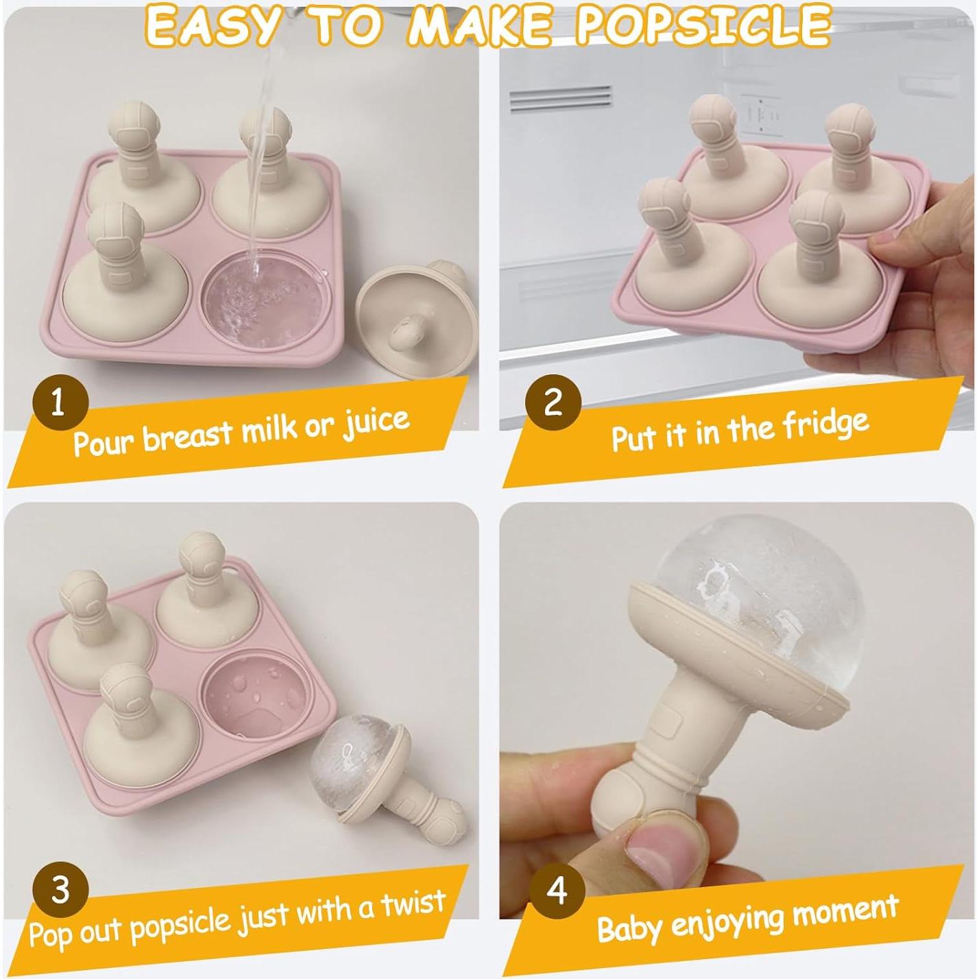 Moldes de Paletas de Silicona Socub - 4 Cavidades para Bebés