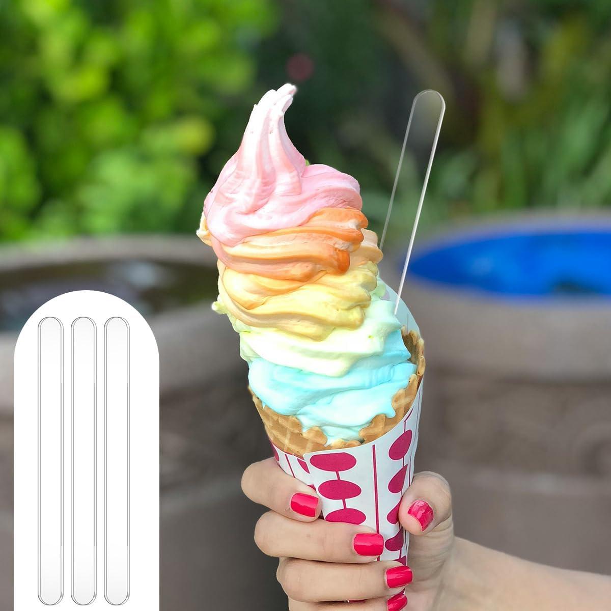 20 Palitos de Helado Acrílicos Reutilizables Tenalleys 11.5 cm