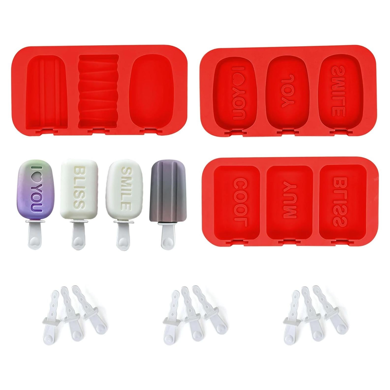 Moldes de Popsicle de Silicona Midnadiy 3 Piezas Reutilizables